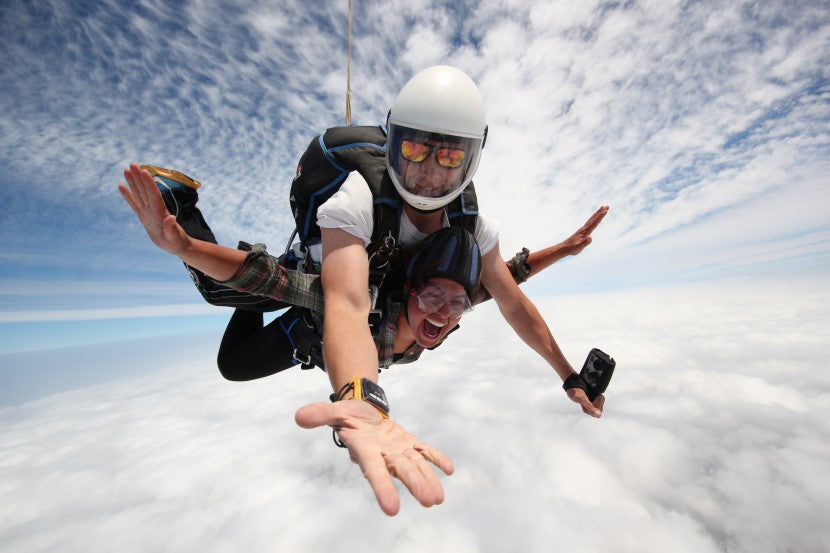 Skydiving Over the Mediterranean