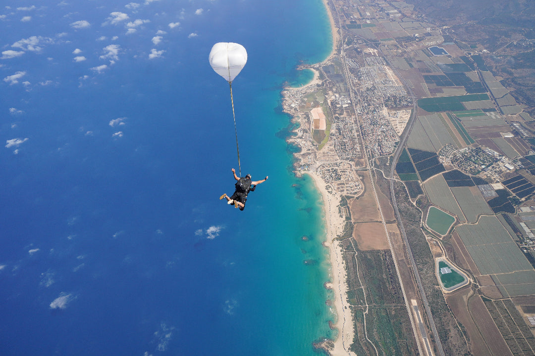 Skydiving Over the Mediterranean