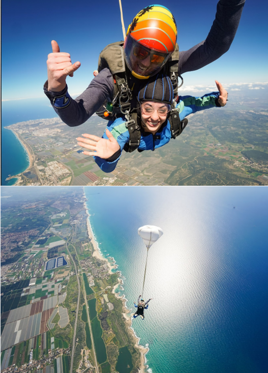 צניחה חופשית מעל הים התיכון