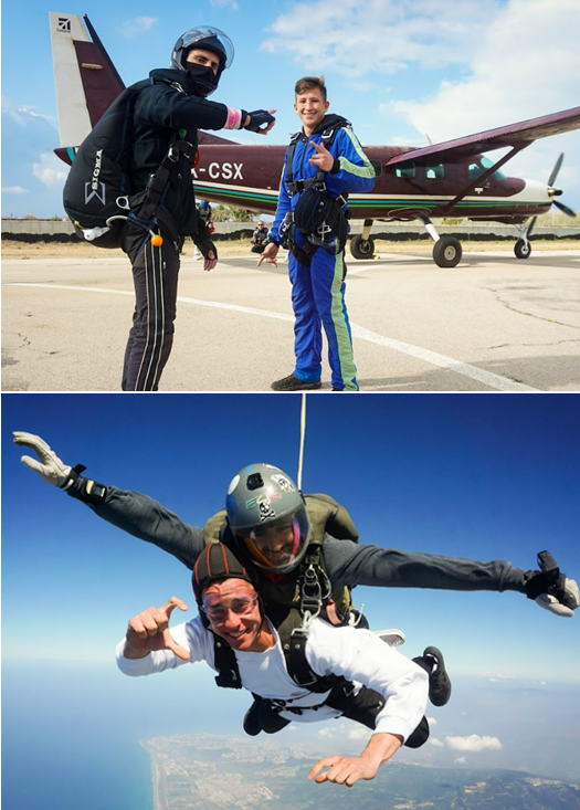 צניחה חופשית מעל הים התיכון