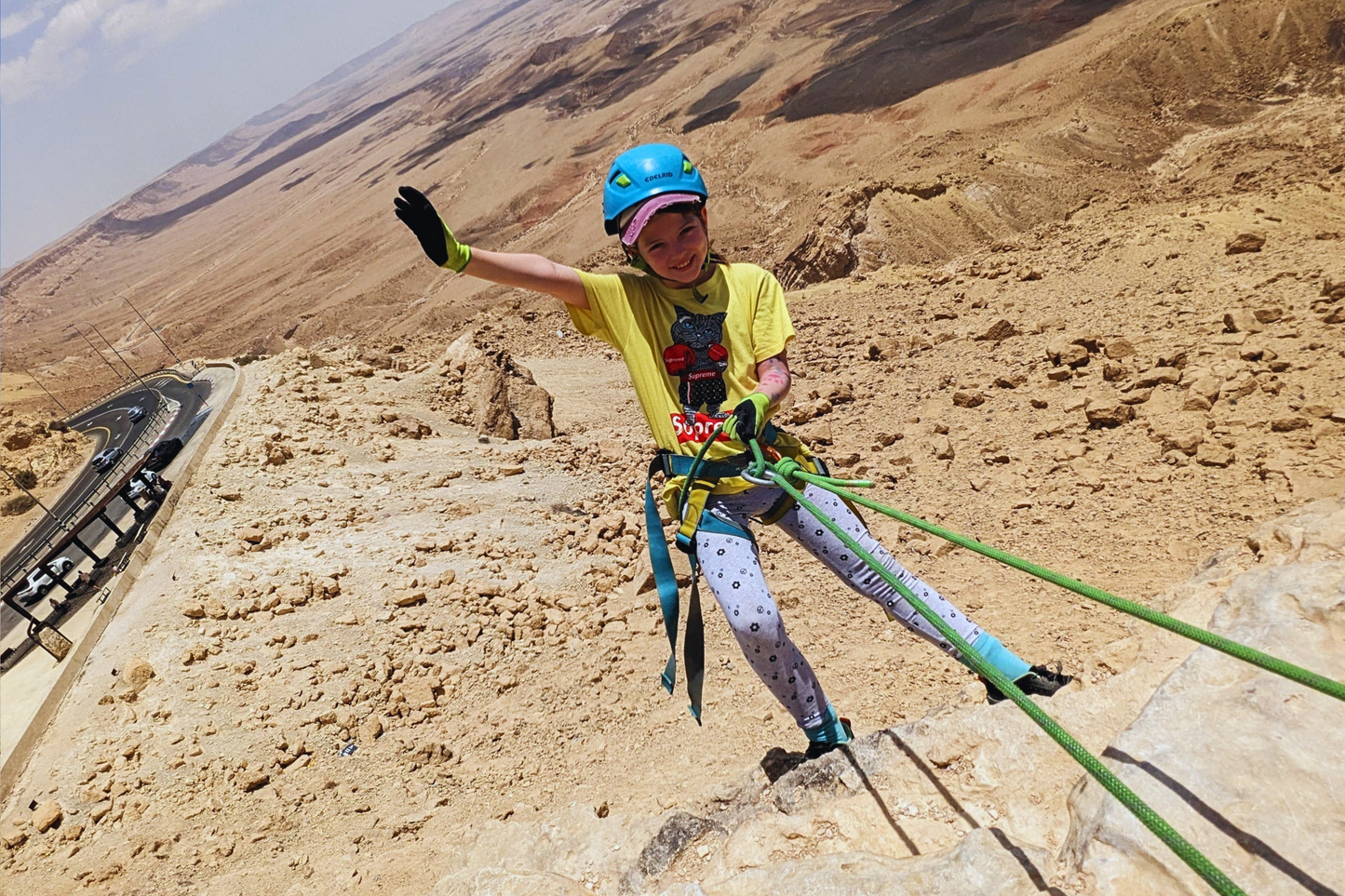 Rappelling in Ramon Crater