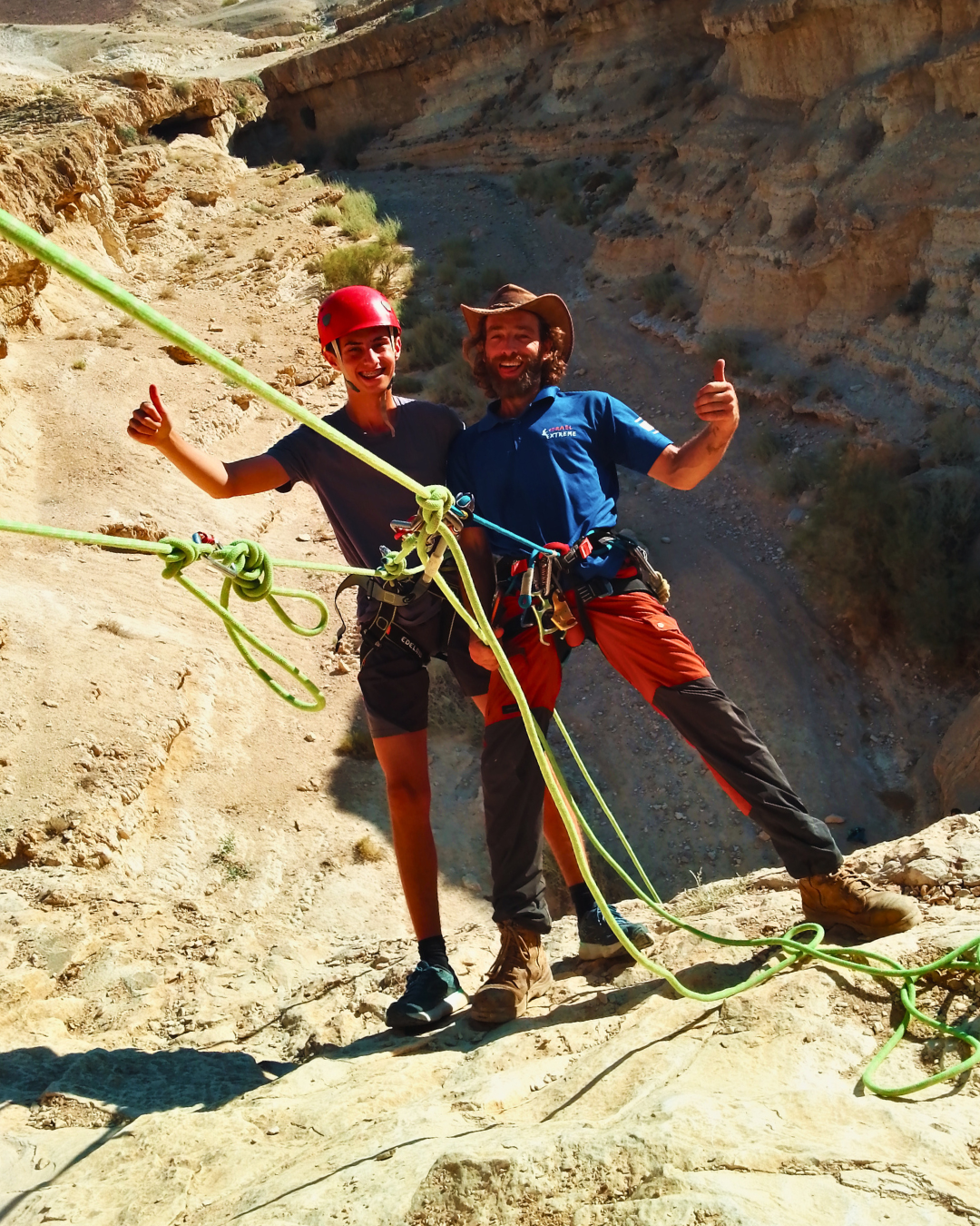 Rappelling at Mashash Cliff