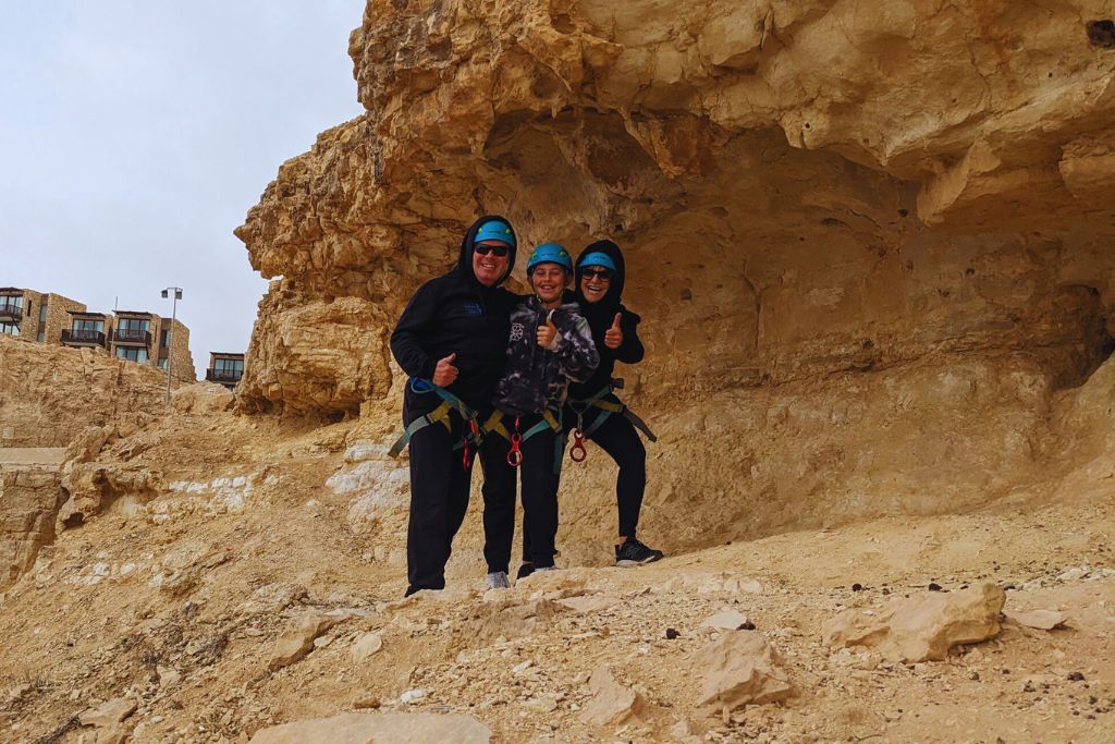 Rappelling in Ramon Crater