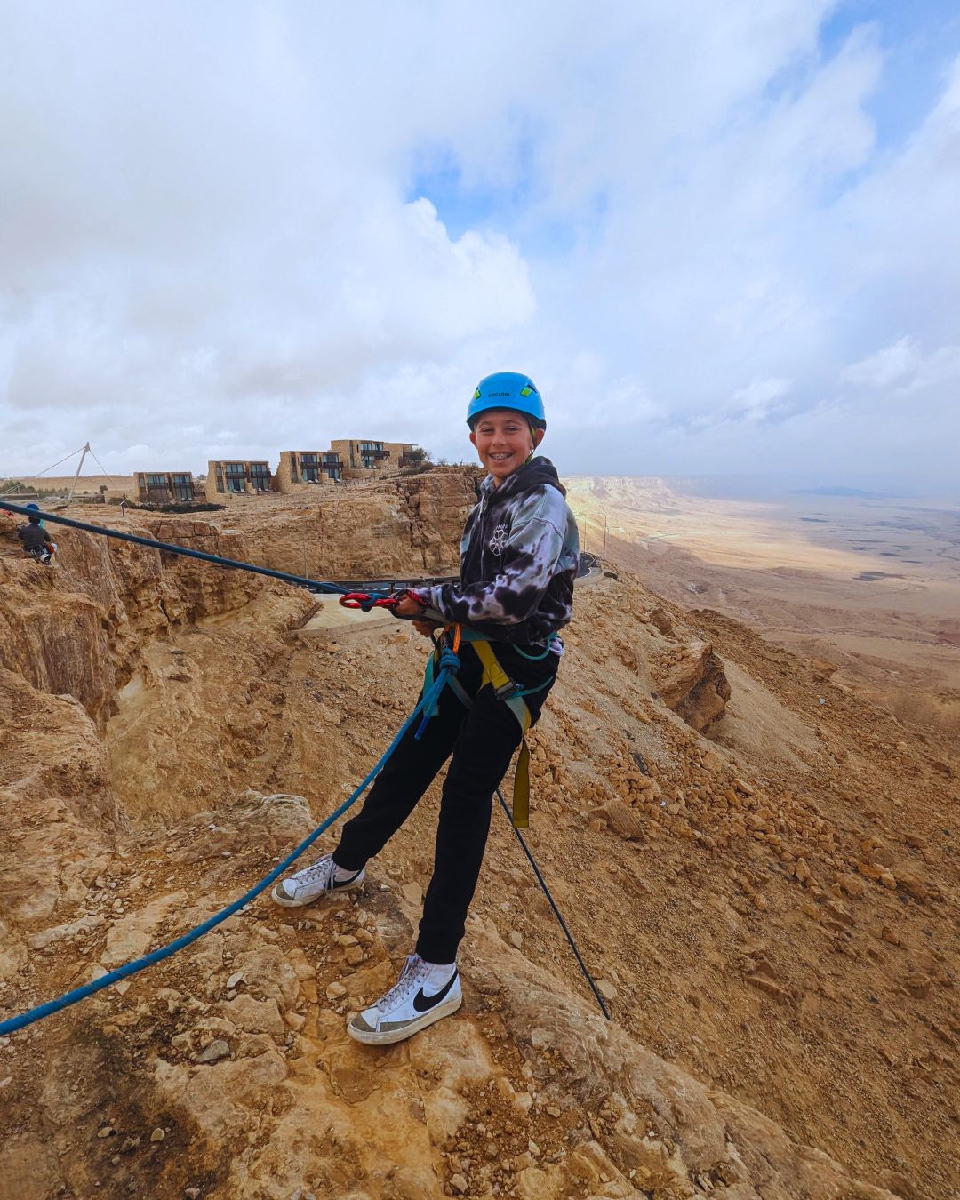 Rappelling in Ramon Crater