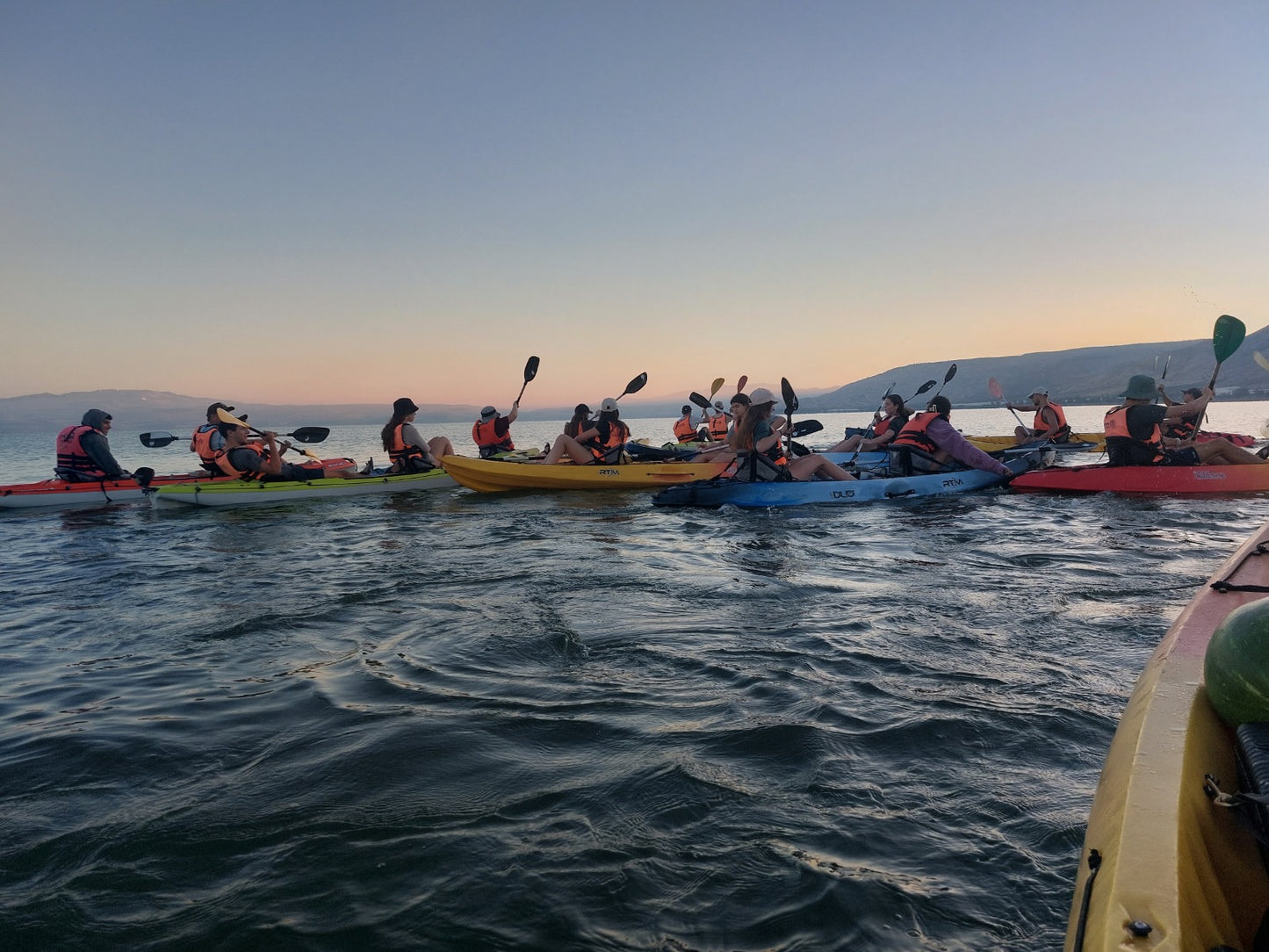 Kayaking on the Kinneret