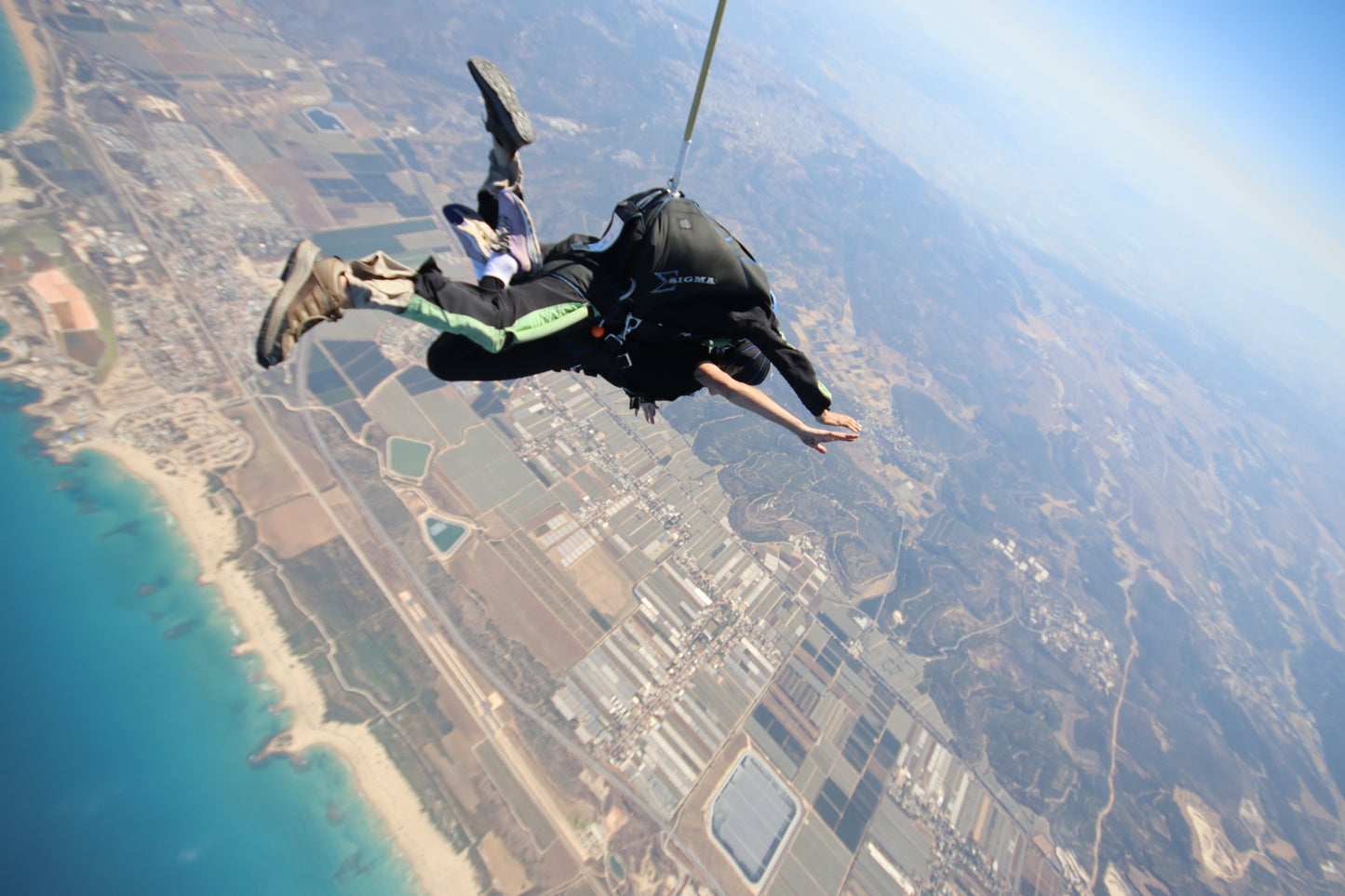 Skydiving Over the Mediterranean